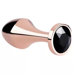 Rosy Gold - anale plug - met zwarte steen - rosegoud