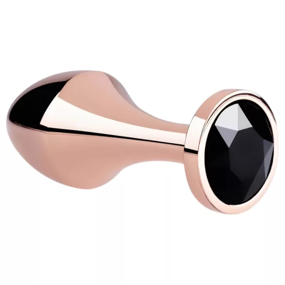 Rosy Gold - anale plug - met zwarte steen - rosegoud