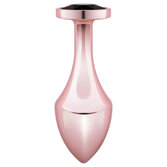 Rosy Gold - anale plug - met zwarte steen - rosegoud