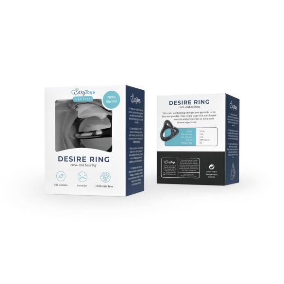 Easytoys Desire Ring - penis- en balzacring - flexibel - zwart