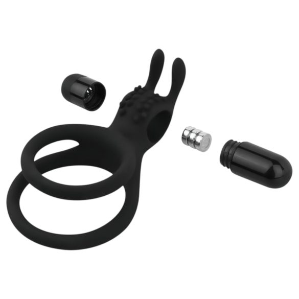 Easytoys - Vibrerende penis- en balring - siliconen - zwart