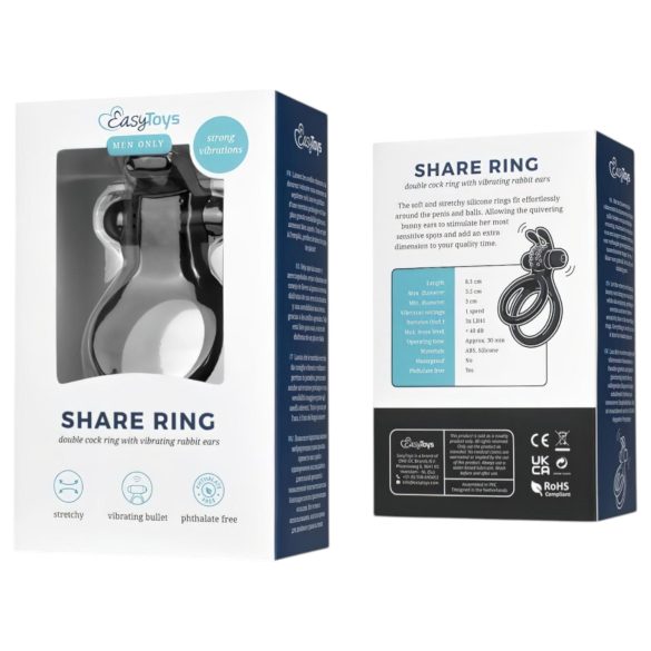 Easytoys - Vibrerende penis- en balring - siliconen - zwart