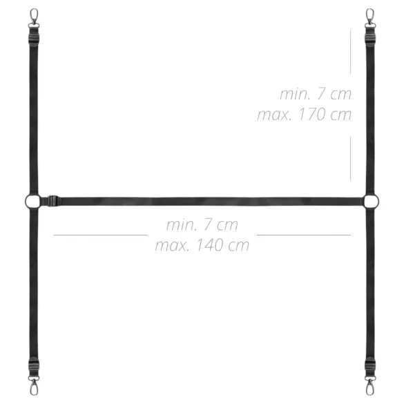 Bedroom Fantasies - bed bondage set - verstelbaar - zwart