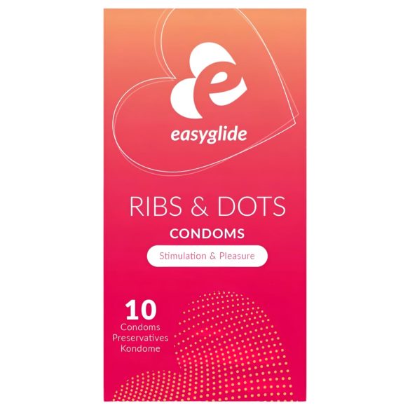 EasyGlide Ribbel & Nopjes - geribbelde en noppen condooms (10 stuks)