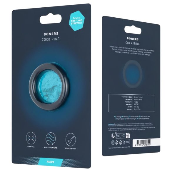 Boners Ergo - siliconen penisring - grijs