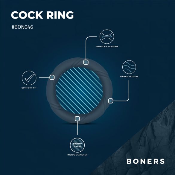 Boners Ergo - siliconen penisring - grijs