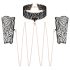 Rosy Gold - halsband en polsboeien (zwart)