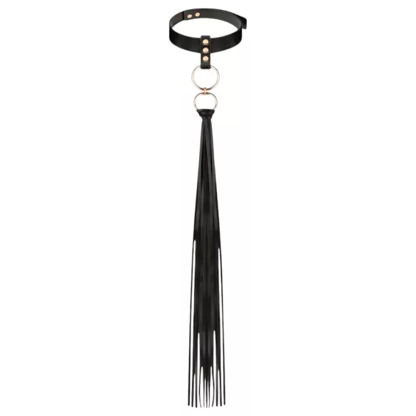 Rosy Gold - halsband en zweep (zwart)