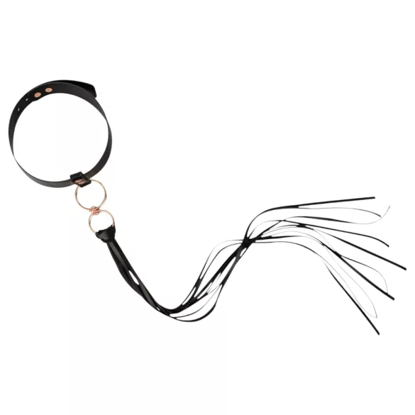 Rosy Gold - halsband en zweep (zwart)