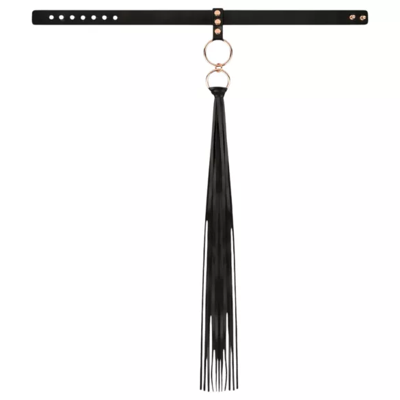 Rosy Gold - halsband en zweep (zwart)