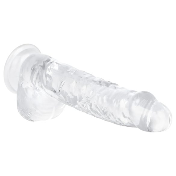EasyToys - dildo met ballen - 13,5cm - transparant