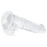 EasyToys - dildo met ballen - 13,5cm - transparant