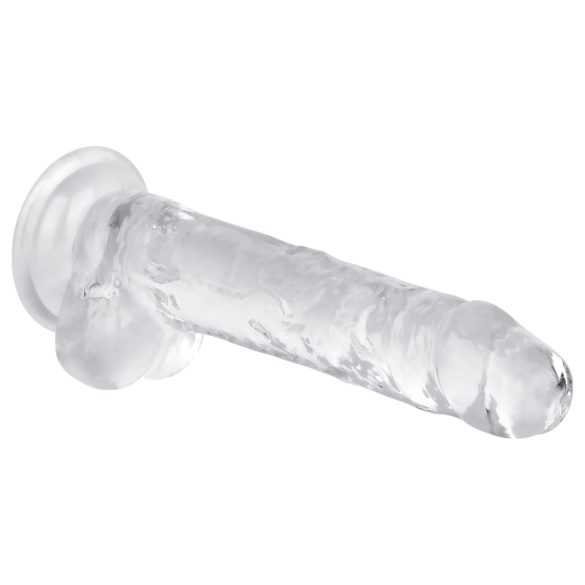 EasyToys - dildo met ballen - transparant - 17cm
