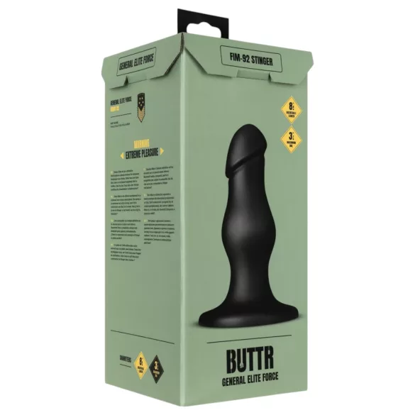 BUTTR FIM-92 - anaal dildo met zuignap - zwart