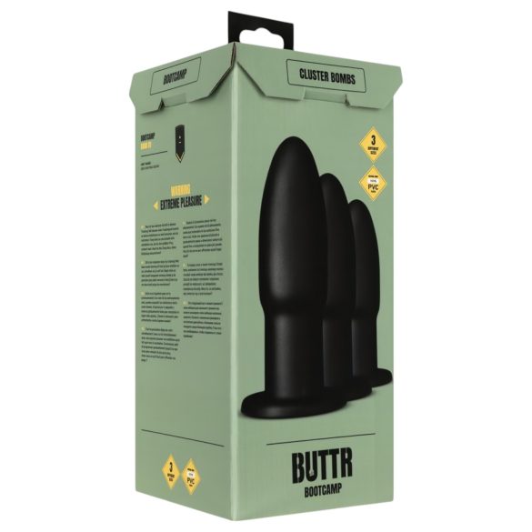 BUTTR - buttplug trainer set - anal training - siliconen - zwart