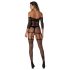Christine - transparante netstof jumpsuit - (zwart) - XS-XL