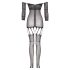 Christine - transparante netstof jumpsuit - (zwart) - XS-XL