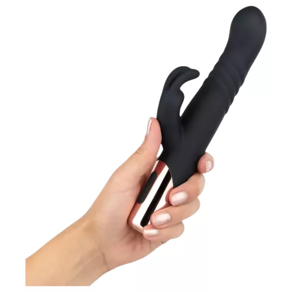 Rosy Gold - rabbit vibrator - duwende beweging - zwart