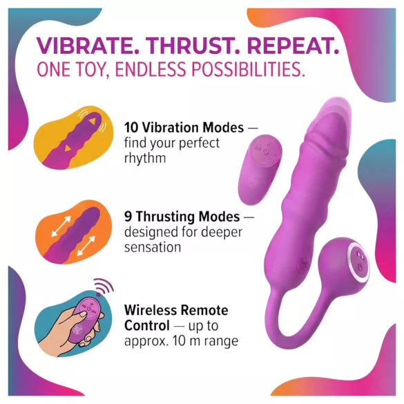 Good Vibes Only - duw-vibratie-ei met afstandsbediening (roze)