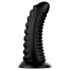 BUTTR Double Ribbed - extra grote geribbelde buttplug (zwart) - 26 cm