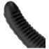 BUTTR Double Ribbed - extra grote geribbelde buttplug (zwart) - 26 cm