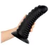 BUTTR Double Ribbed - extra grote geribbelde buttplug (zwart) - 26 cm