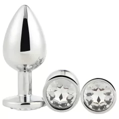 Gleaming Love - anaalplugset (zilver, 3-delig)