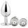 Gleaming Love - metalen anaalplugset (zilver, 3-delig)