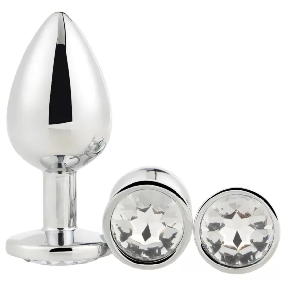 Gleaming Love - metalen anaalplugset (zilver, 3-delig)
