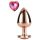 Gleaming Love - Aluminium anaalplug met hartvormige steen (roségoud)