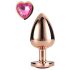 Gleaming Love - Aluminium anaalplug met hartvormige steen (roségoud)