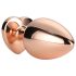 Gleaming Love - Aluminium anaalplug met hartvormige steen (roségoud)