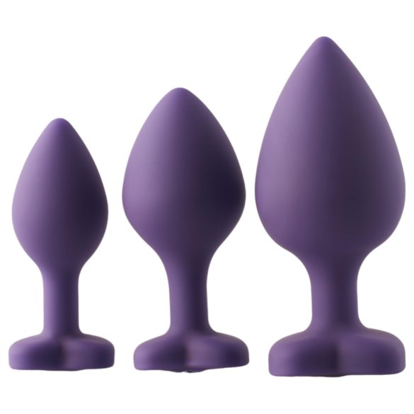 Flirts - anale training set - set van 3 buttplugs - siliconen paars