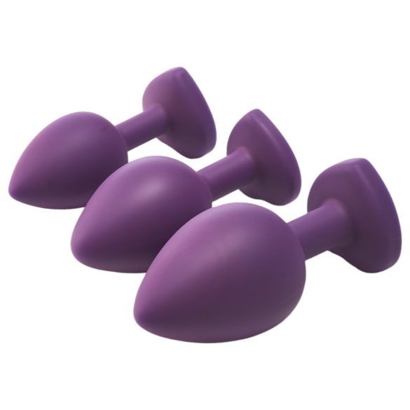 Flirts - anale training set - set van 3 buttplugs - siliconen paars