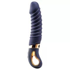 Goddess - verwarmde geribbelde vibrator (donkerblauw)