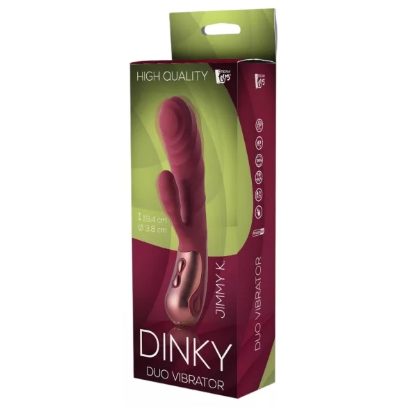 Dinky Jimmy K. Duo - vibrator met clitorisstimulator - oplaadbaar - rood