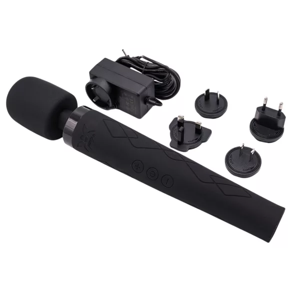 Pixey Deluxe Black Velvet - M wandvibrator (zwart)