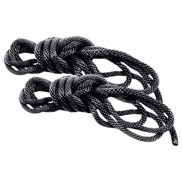 S&M - zijdezachte bondage touwenset - zwart (2-delig)