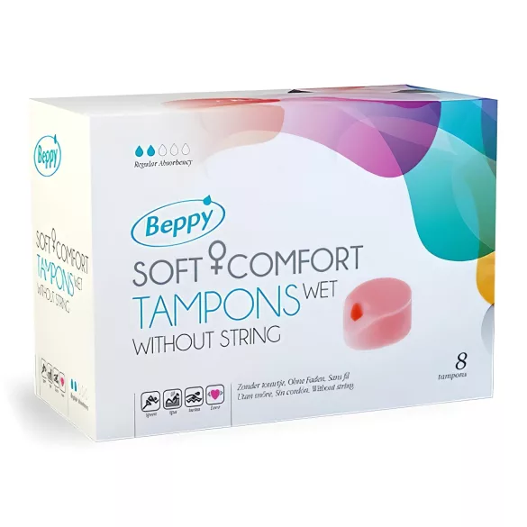 Beppy Soft touwloze natte intieme spons-tampon - 8 stuks