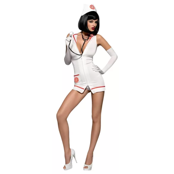Obsessive Emergency - wit verpleegsterkostuum set (S/M)
