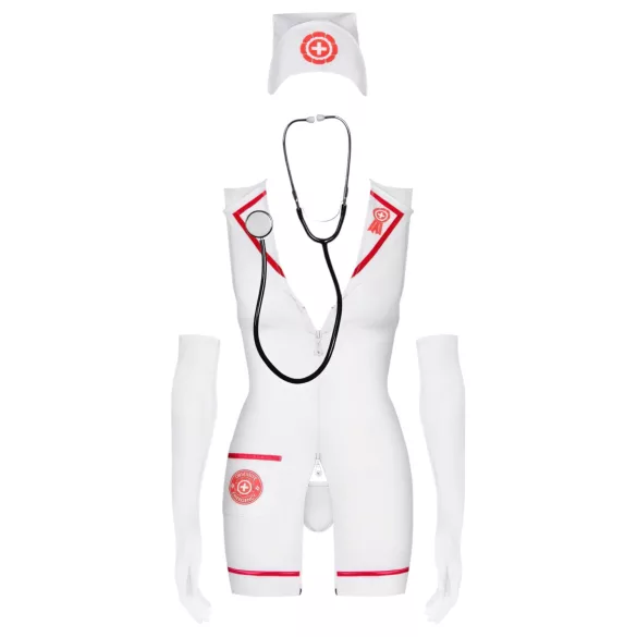 Obsessive Emergency - wit verpleegsterkostuum set (S/M)