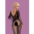 Obsessive F210 - lingerie catsuit - rozenmotief - zwart - S-L