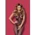 Obsessive - catsuit met patroon - halternek - netstof - zwart - S-L