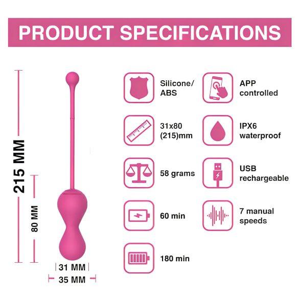 Magic Motion Kegel Master - Slimme duo Kegelballen (paars)