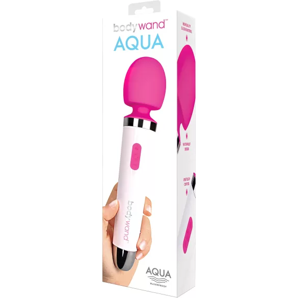 Bodywand Aqua Wand - vibrator massager - waterdicht - wit/roze
