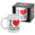 I Love Cock - mok, erotisch cadeau (wit)