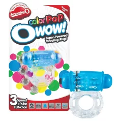  Screaming Color Pop - vibrerende penisring (transparant-blauw)