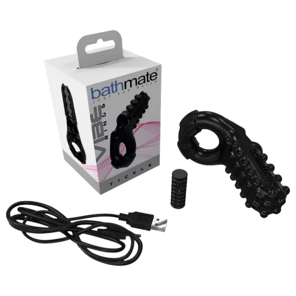 Bathmate - vibrerende penisring - Tickle - siliconen - zwart
