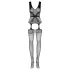 Obsessive - lingerie set - satijnen strik, netstof met patroon - zwart (S-L)