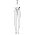 Obsessive - open kruis catsuit - halternek netstof - zwart (S-L)